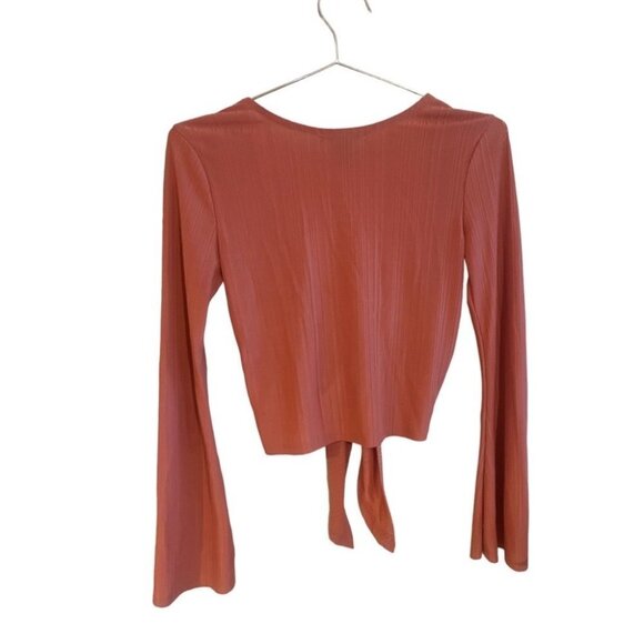 Revamped Cropped Tie Top with Bell Sleeves - Picture 2 of 5